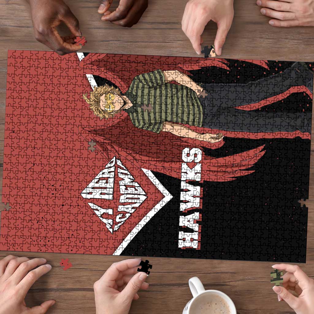 Hawks My Hero Academia Puzzle Anime Grunge Splatter Graphic Style