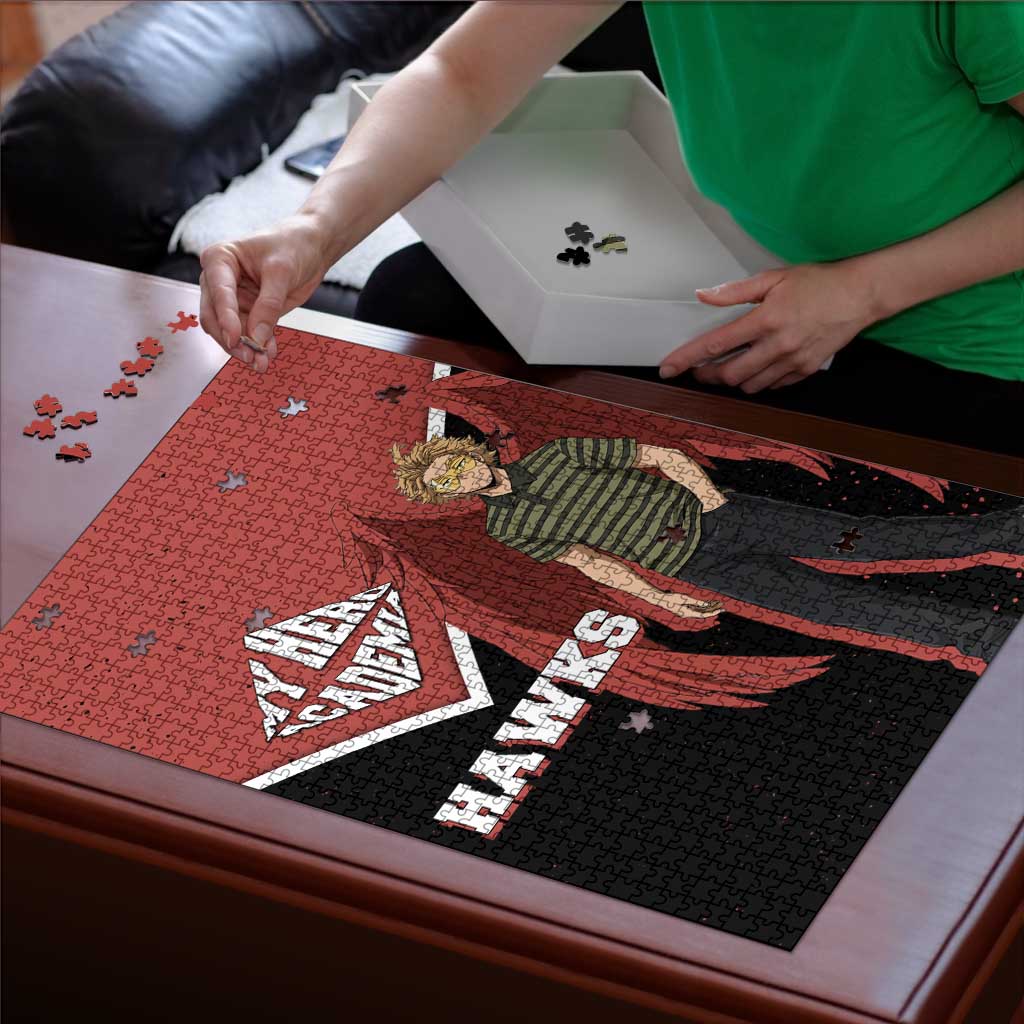 Hawks My Hero Academia Puzzle Anime Grunge Splatter Graphic Style
