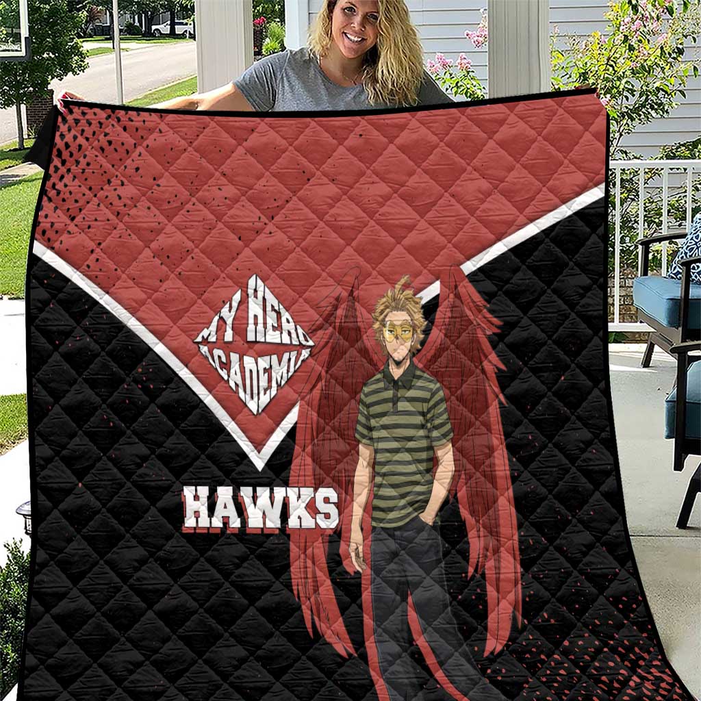 Hawks My Hero Academia Quilt Anime Grunge Splatter Graphic Style