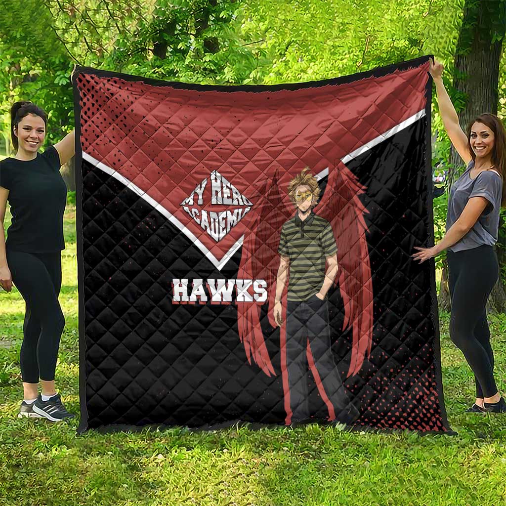 Hawks My Hero Academia Quilt Anime Grunge Splatter Graphic Style