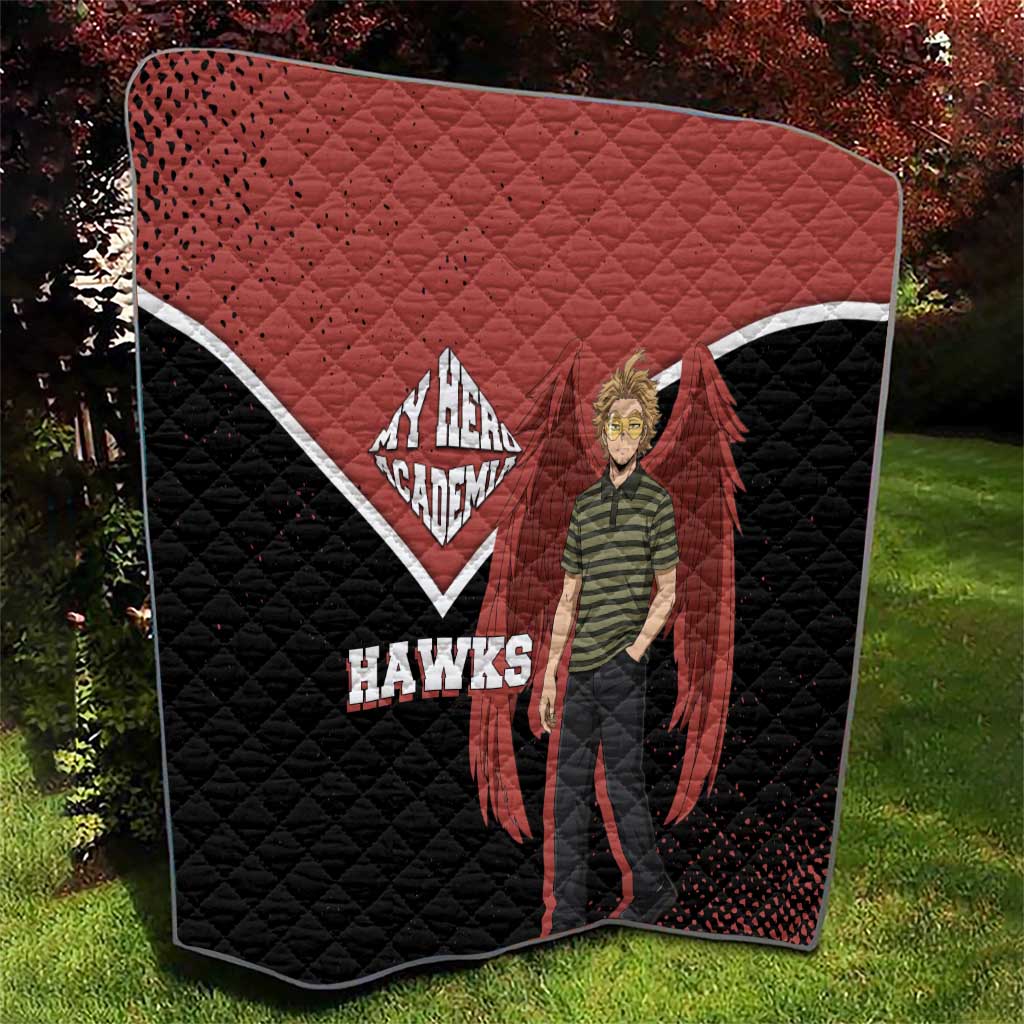 Hawks My Hero Academia Quilt Anime Grunge Splatter Graphic Style