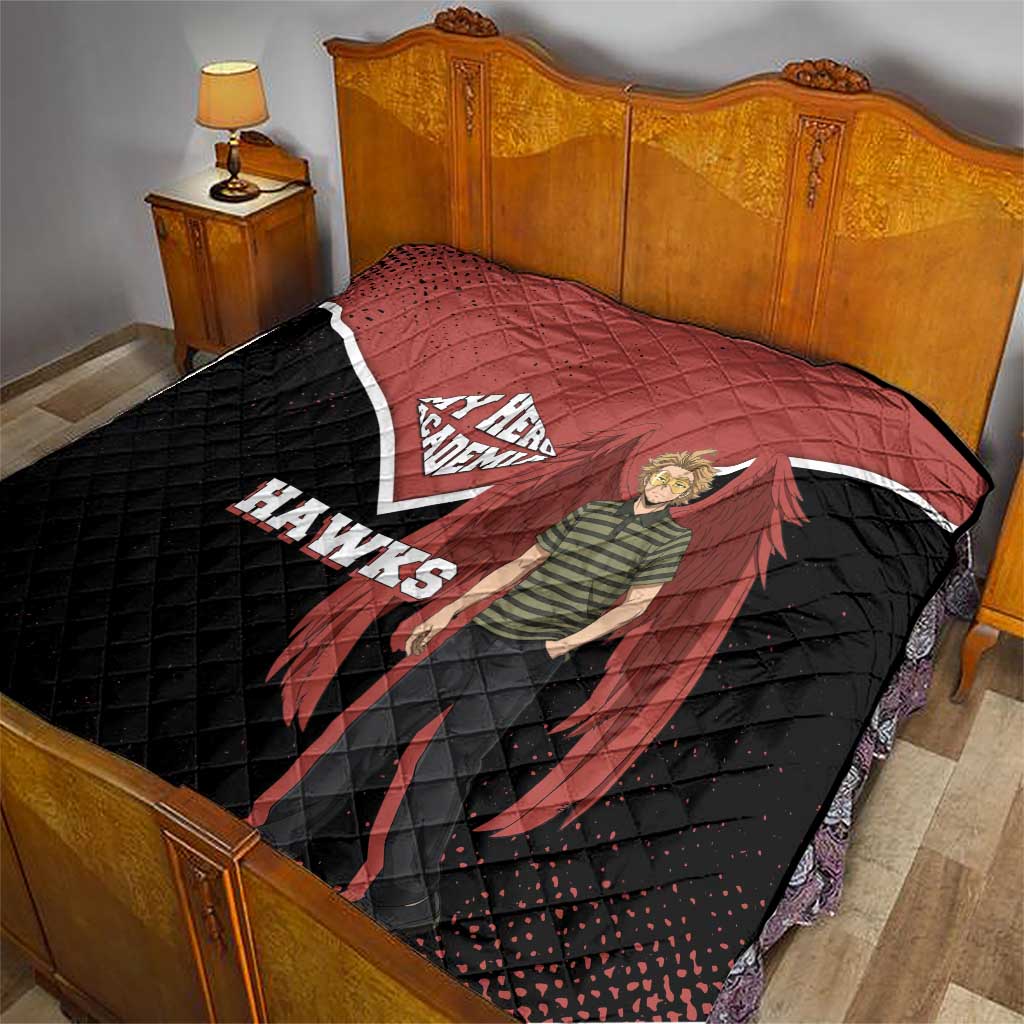 Hawks My Hero Academia Quilt Anime Grunge Splatter Graphic Style