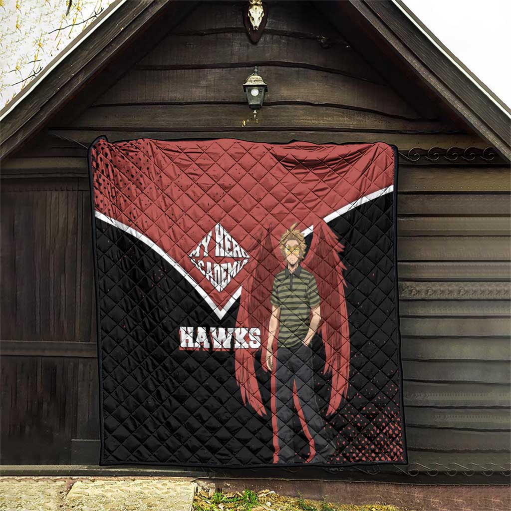 Hawks My Hero Academia Quilt Anime Grunge Splatter Graphic Style