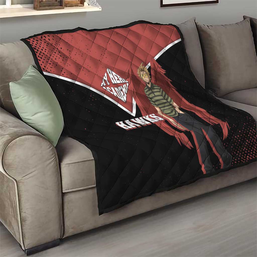 Hawks My Hero Academia Quilt Anime Grunge Splatter Graphic Style