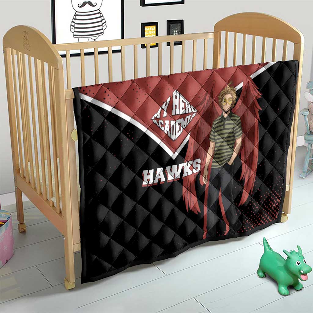 Hawks My Hero Academia Quilt Anime Grunge Splatter Graphic Style