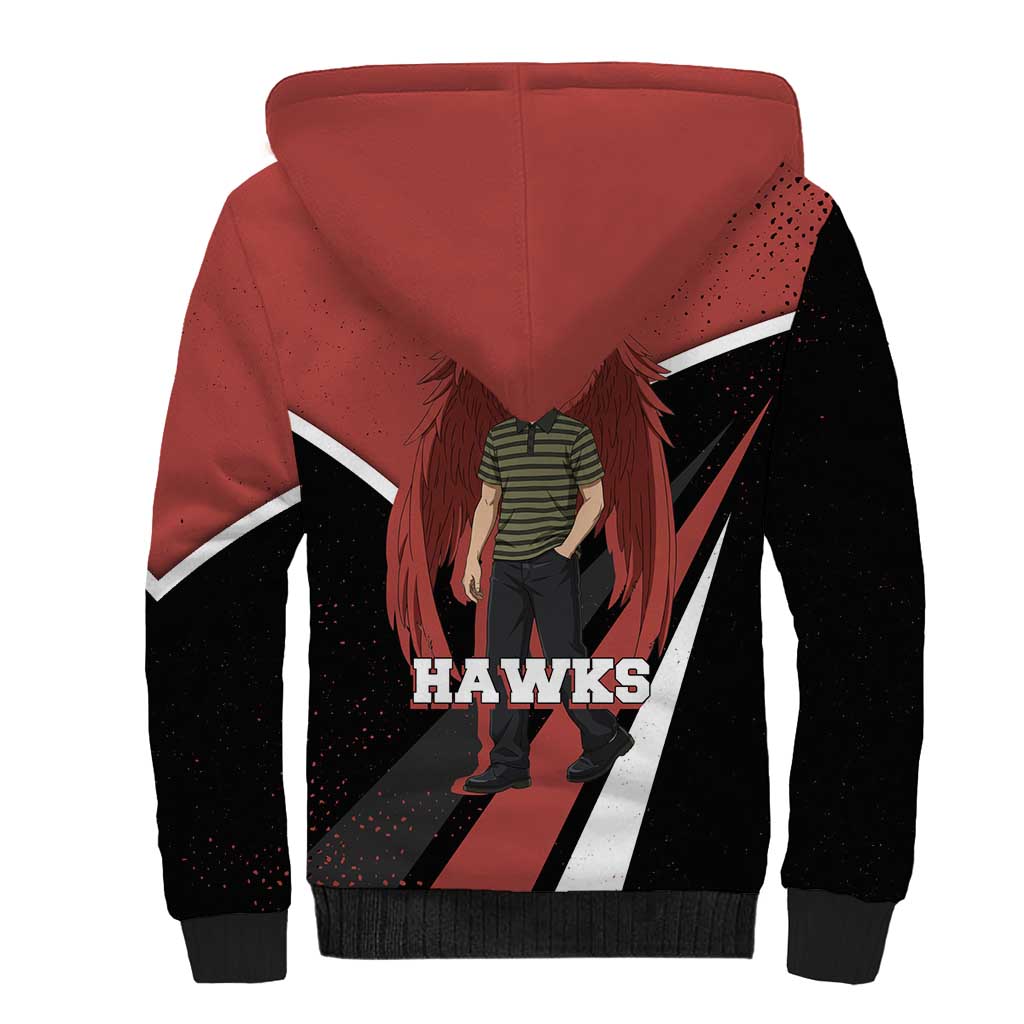 Hawks My Hero Academia Sherpa Hoodie Anime Grunge Splatter Graphic Style