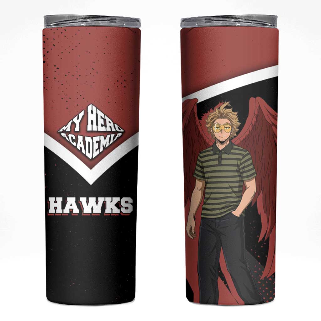 Hawks My Hero Academia Skinny Tumbler Anime Grunge Splatter Graphic Style