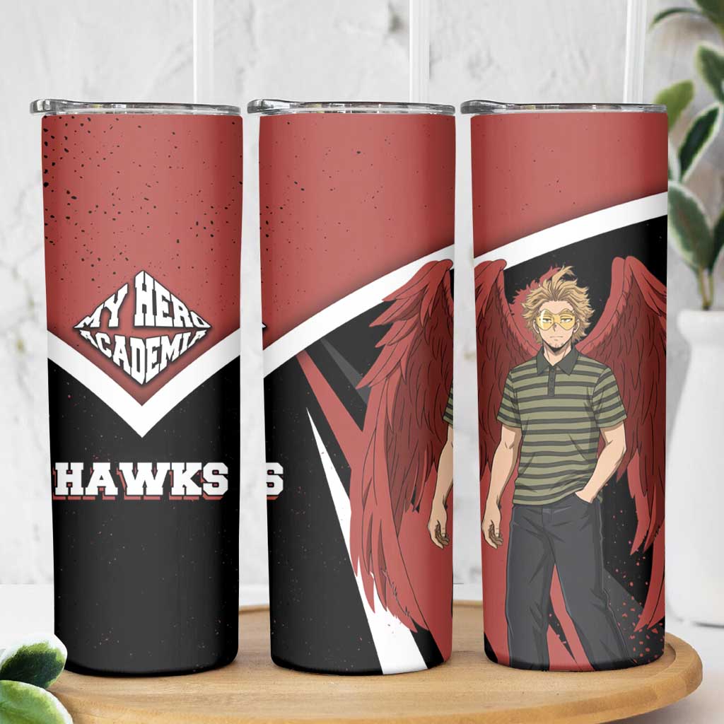 Hawks My Hero Academia Skinny Tumbler Anime Grunge Splatter Graphic Style