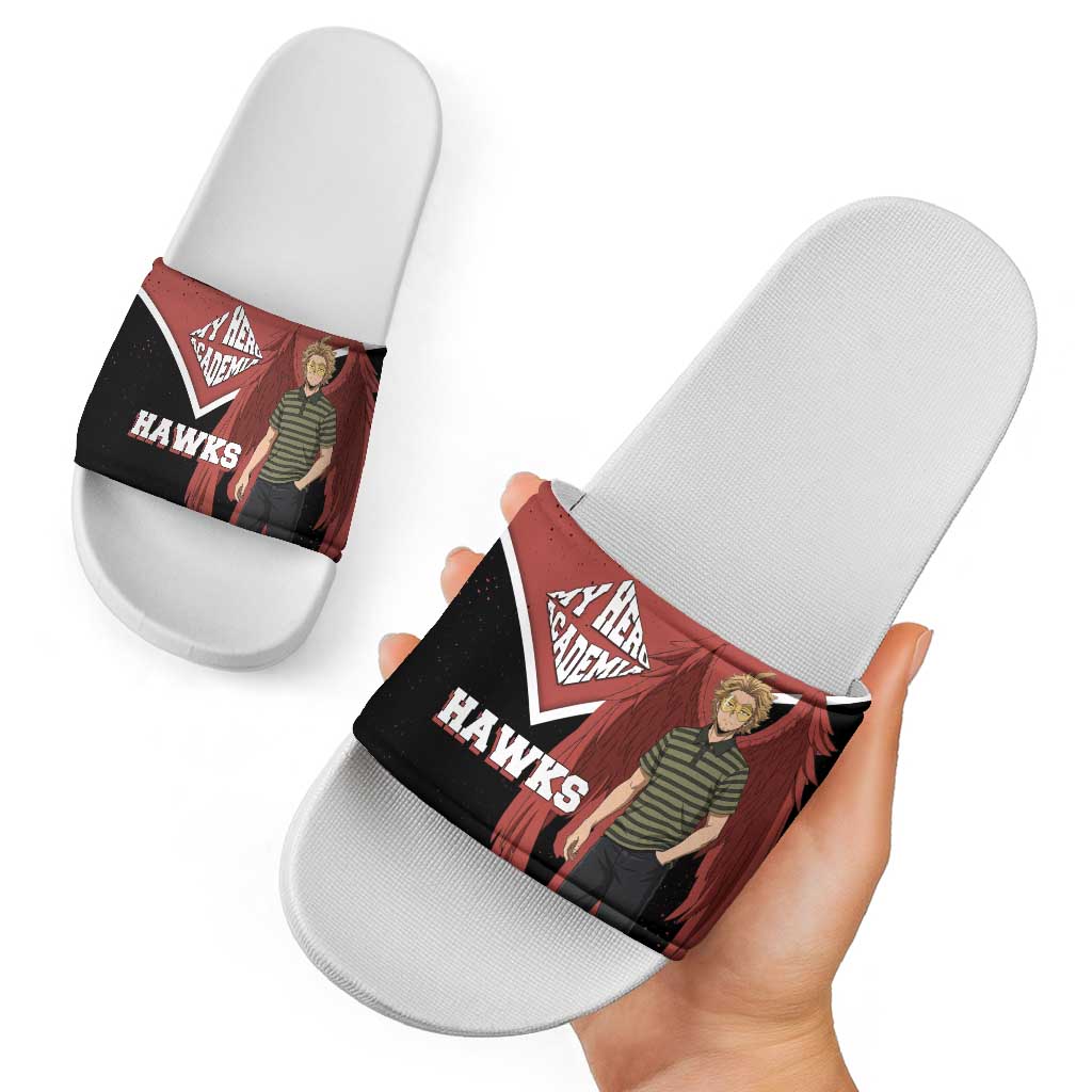 Hawks My Hero Academia Slide Sandals Anime Grunge Splatter Graphic Style