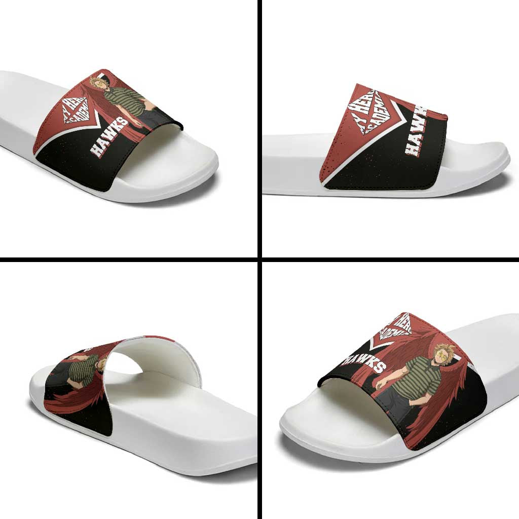 Hawks My Hero Academia Slide Sandals Anime Grunge Splatter Graphic Style