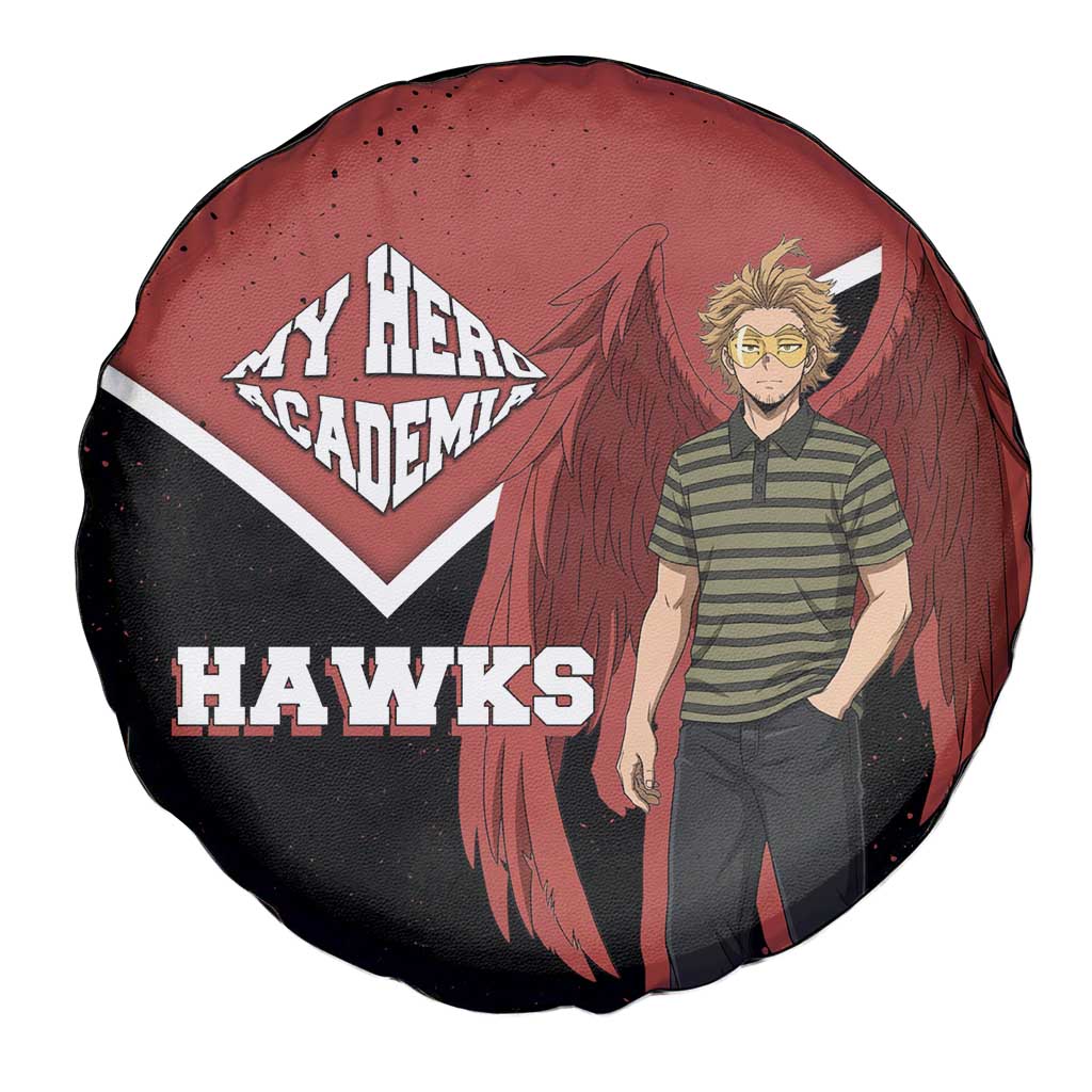 Hawks My Hero Academia Spare Tire Cover Anime Grunge Splatter Graphic Style
