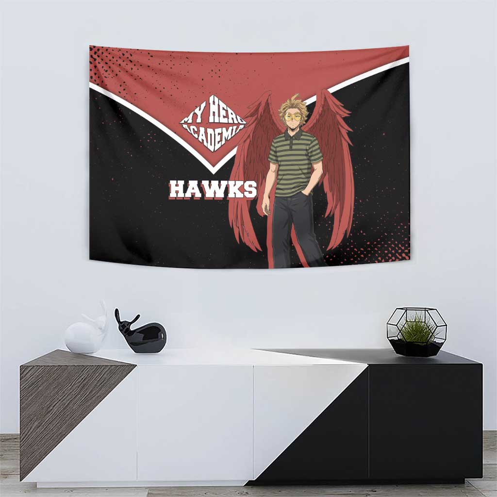 Hawks My Hero Academia Tapestry Anime Grunge Splatter Graphic Style