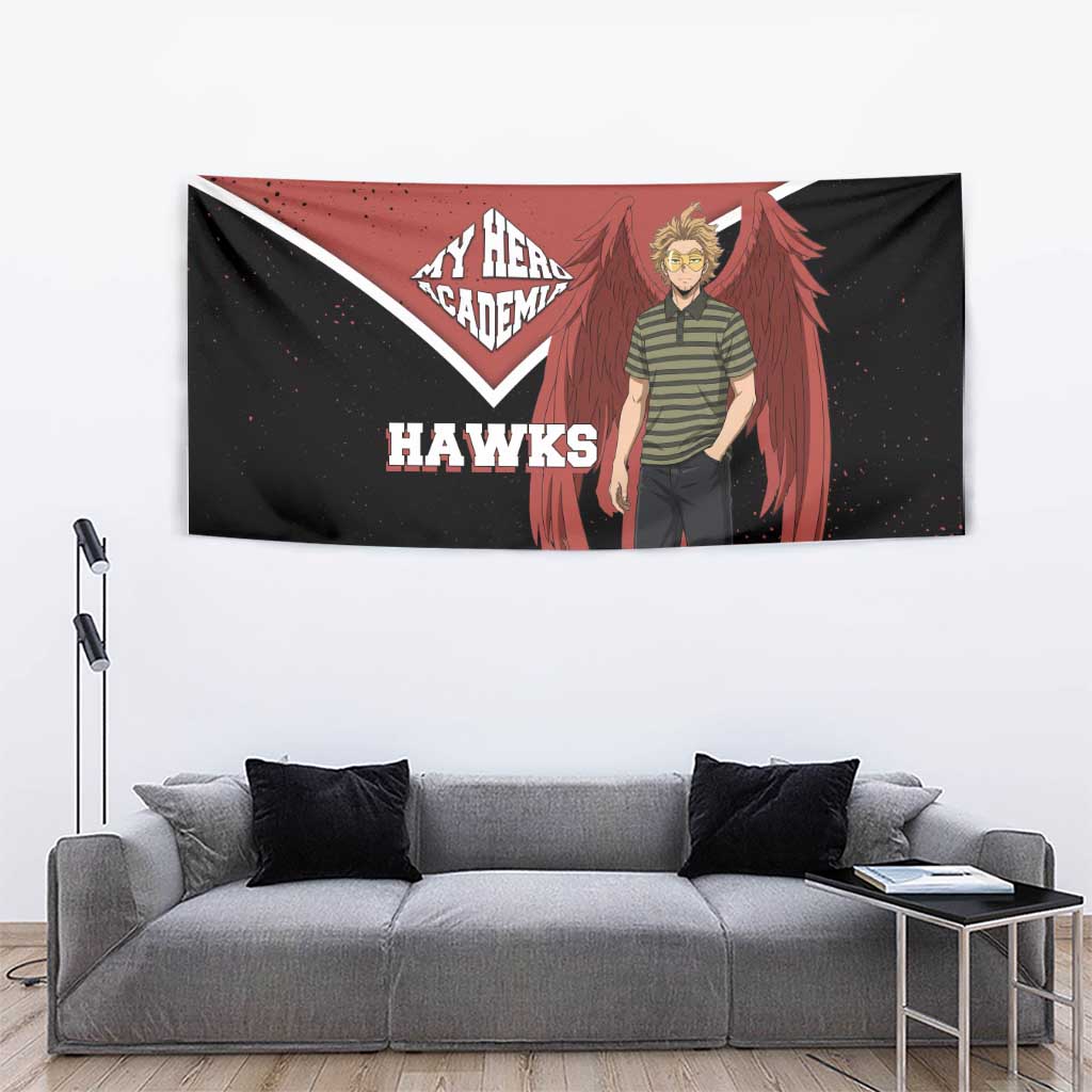 Hawks My Hero Academia Tapestry Anime Grunge Splatter Graphic Style
