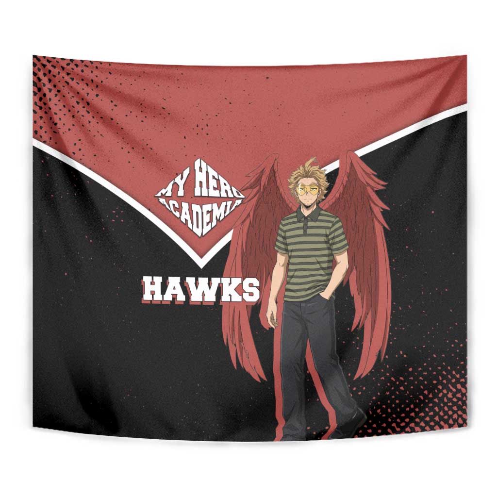 Hawks My Hero Academia Tapestry Anime Grunge Splatter Graphic Style