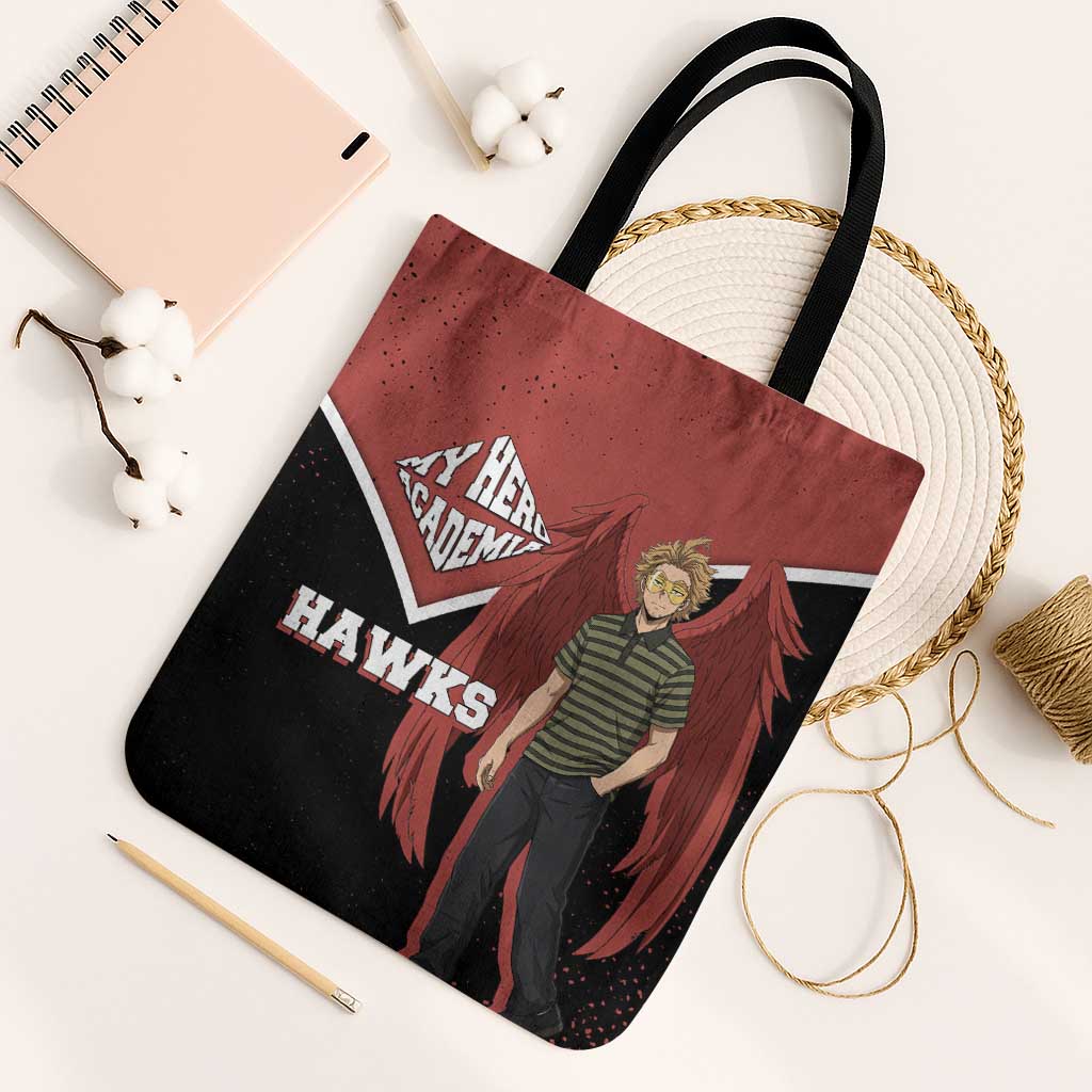 Hawks My Hero Academia Tote Bag Anime Grunge Splatter Graphic Style