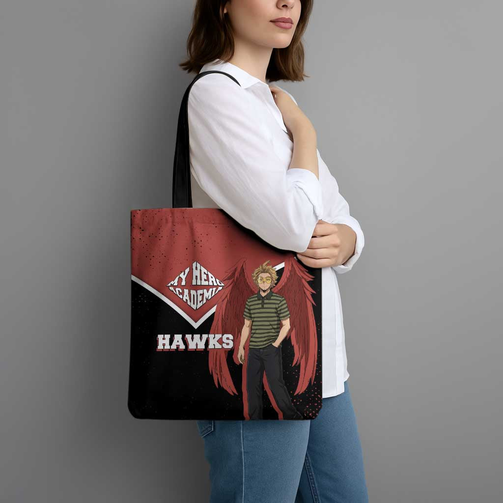 Hawks My Hero Academia Tote Bag Anime Grunge Splatter Graphic Style