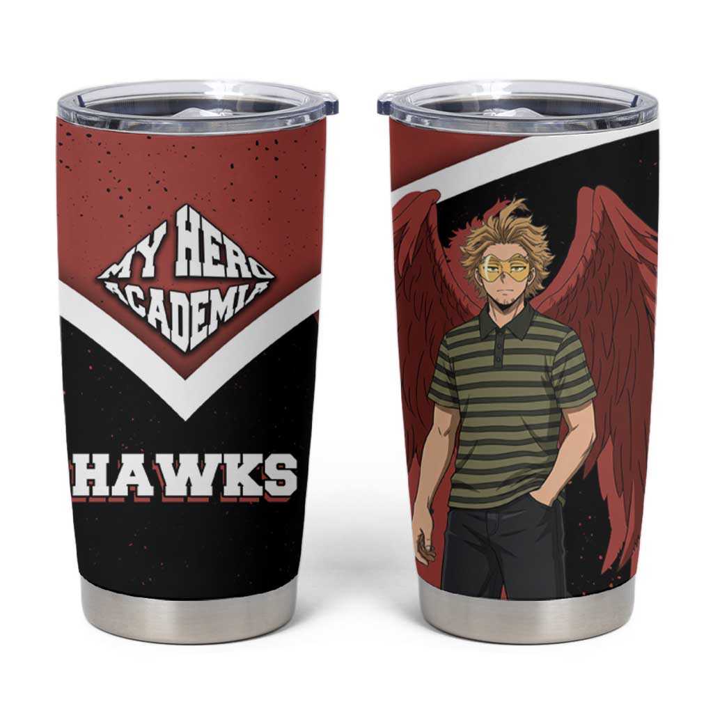 Hawks My Hero Academia Tumbler Cup Anime Grunge Splatter Graphic Style