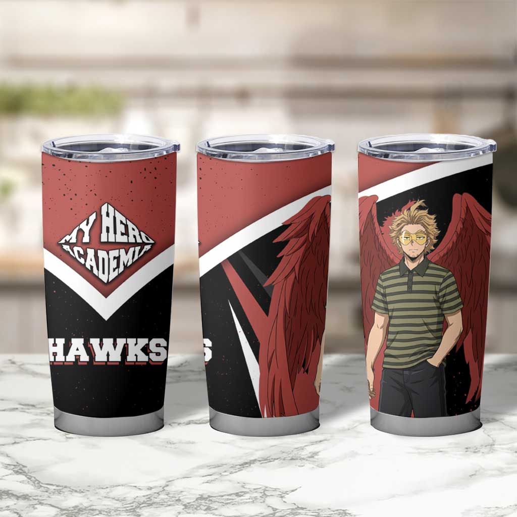 Hawks My Hero Academia Tumbler Cup Anime Grunge Splatter Graphic Style