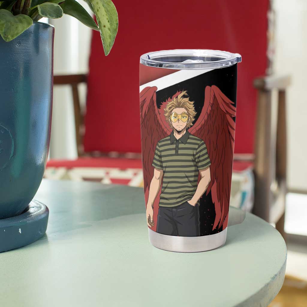 Hawks My Hero Academia Tumbler Cup Anime Grunge Splatter Graphic Style