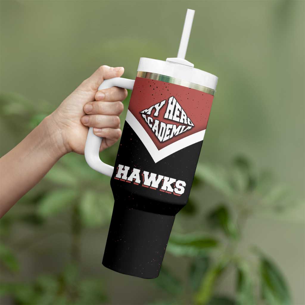 Hawks My Hero Academia Tumbler With Handle Anime Grunge Splatter Graphic Style