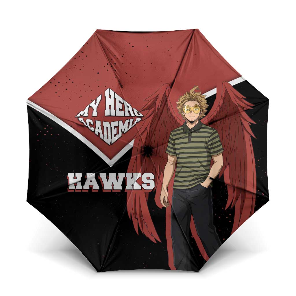 Hawks My Hero Academia Umbrella Anime Grunge Splatter Graphic Style
