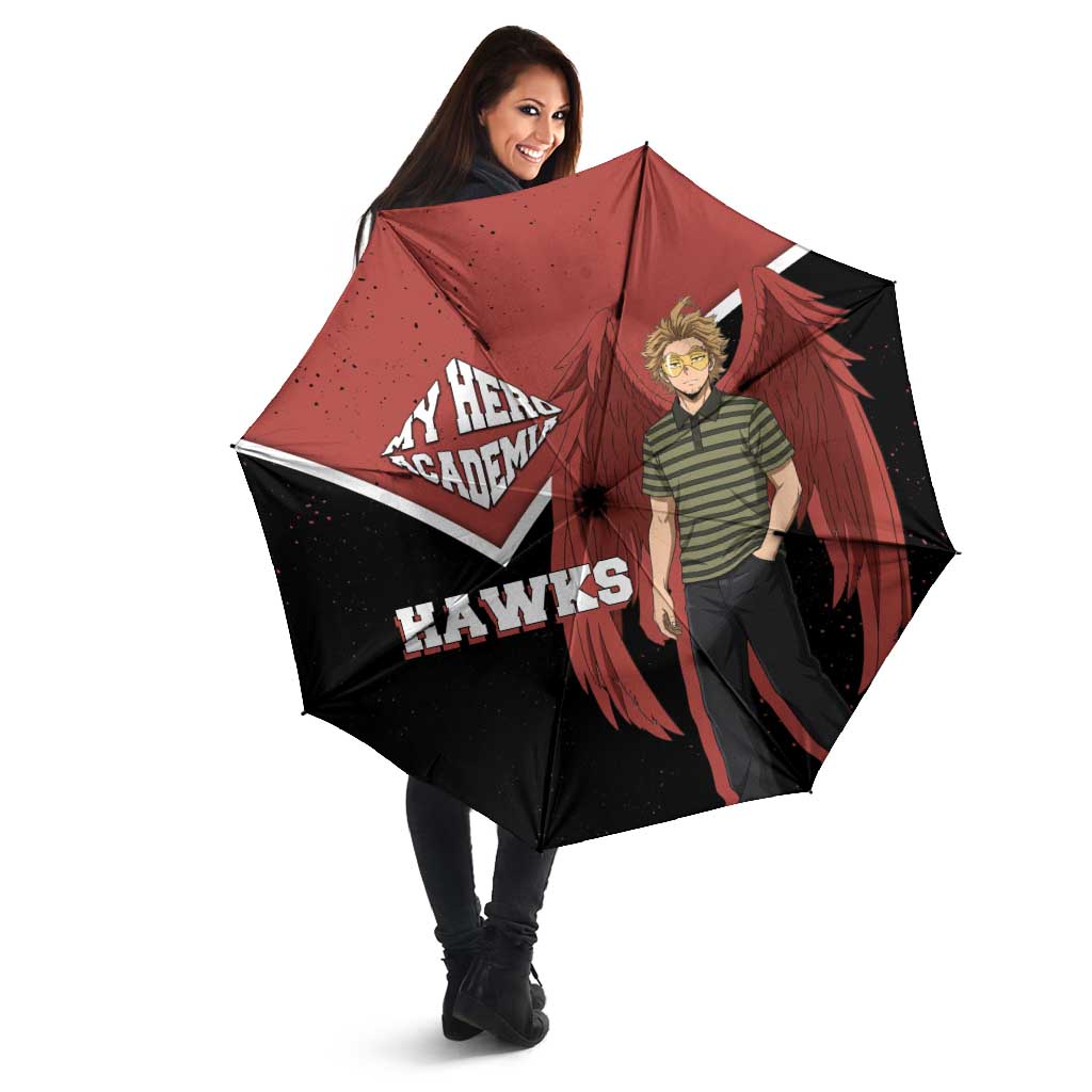 Hawks My Hero Academia Umbrella Anime Grunge Splatter Graphic Style