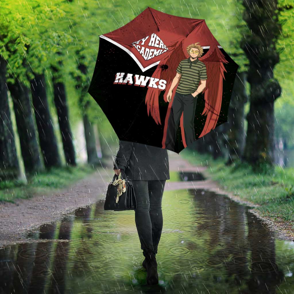 Hawks My Hero Academia Umbrella Anime Grunge Splatter Graphic Style