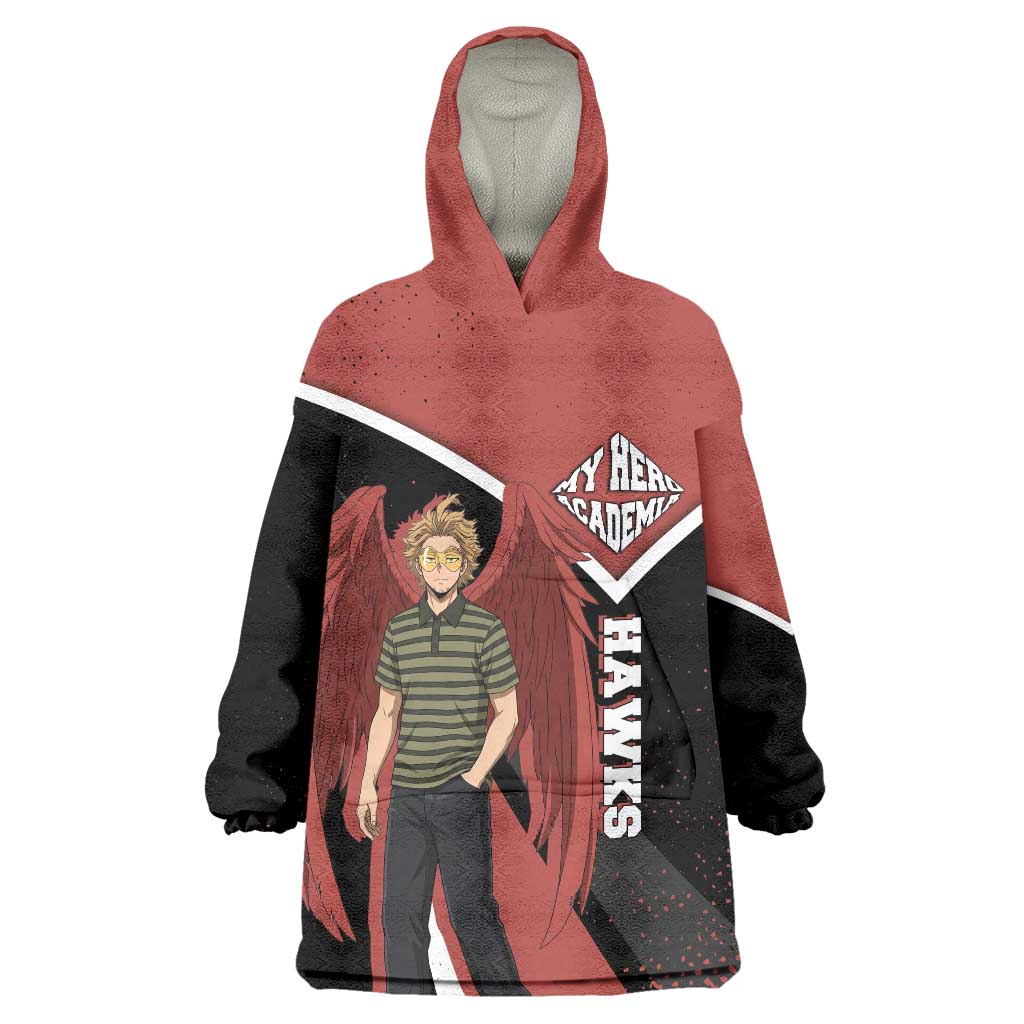 Hawks My Hero Academia Wearable Blanket Hoodie Anime Grunge Splatter Graphic Style