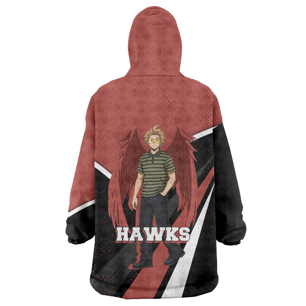 Hawks My Hero Academia Wearable Blanket Hoodie Anime Grunge Splatter Graphic Style