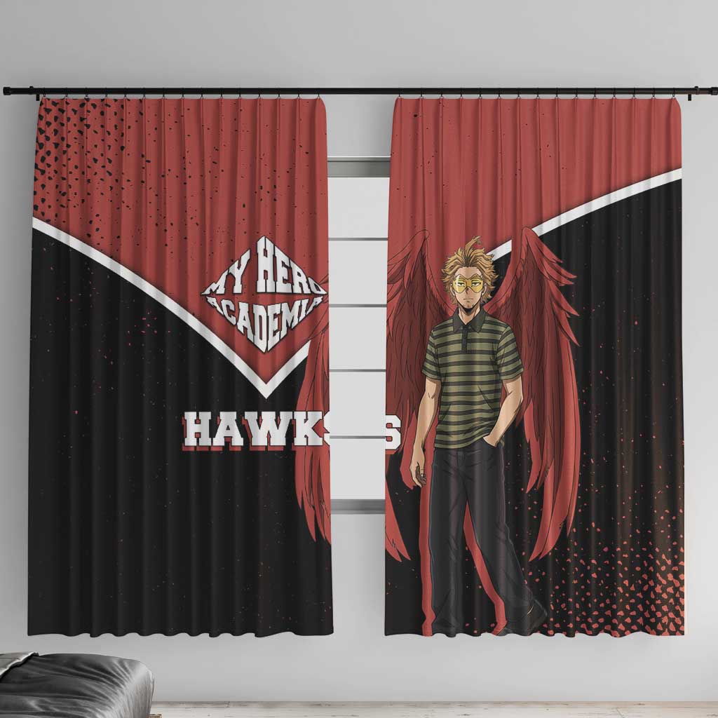 Hawks My Hero Academia Window Curtain Anime Grunge Splatter Graphic Style