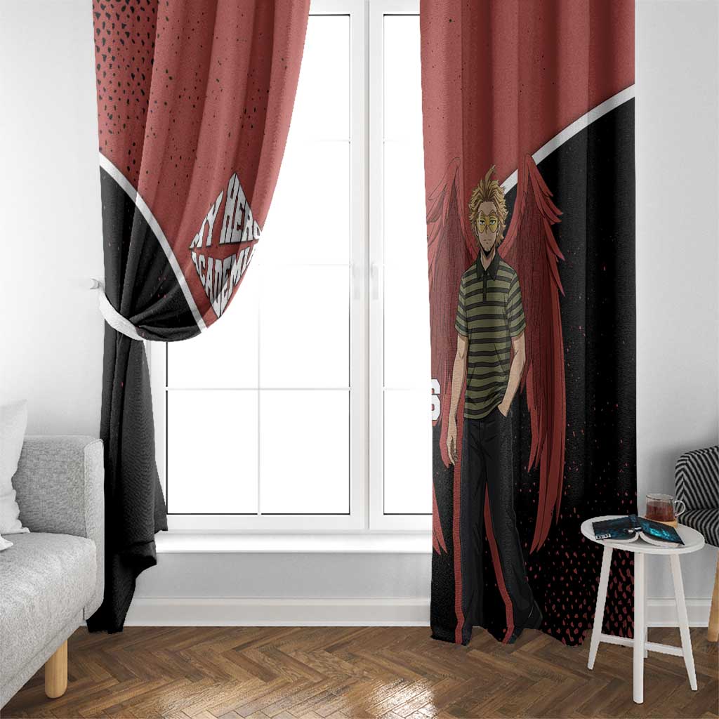Hawks My Hero Academia Window Curtain Anime Grunge Splatter Graphic Style