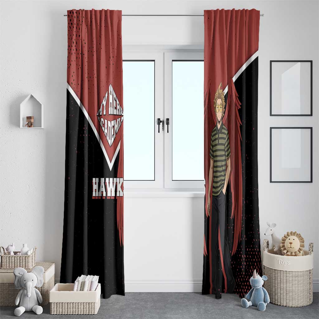Hawks My Hero Academia Window Curtain Anime Grunge Splatter Graphic Style