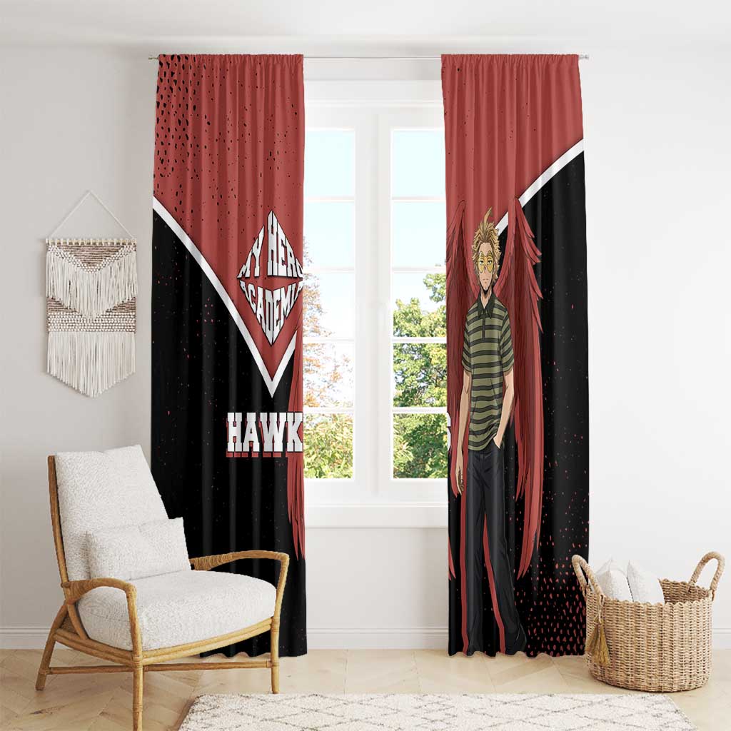 Hawks My Hero Academia Window Curtain Anime Grunge Splatter Graphic Style