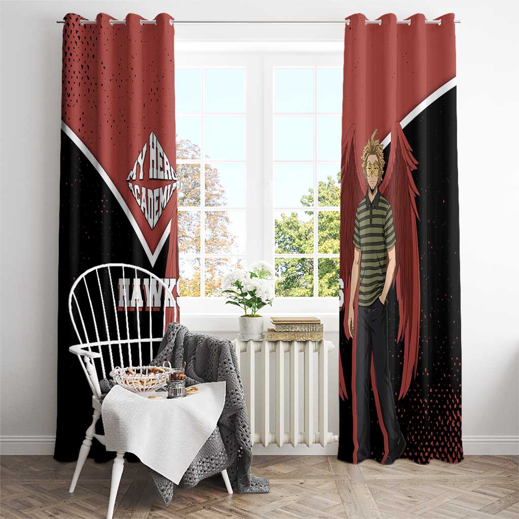 Hawks My Hero Academia Window Curtain Anime Grunge Splatter Graphic Style