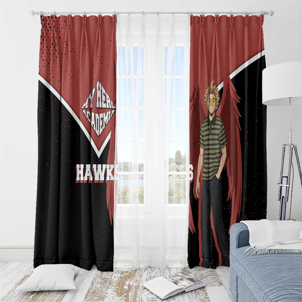 Hawks My Hero Academia Window Curtain Anime Grunge Splatter Graphic Style