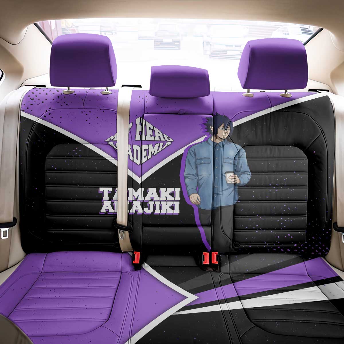 Tamaki Amajiki My Hero Academia Back Car Seat Cover Anime Grunge Splatter Graphic Style