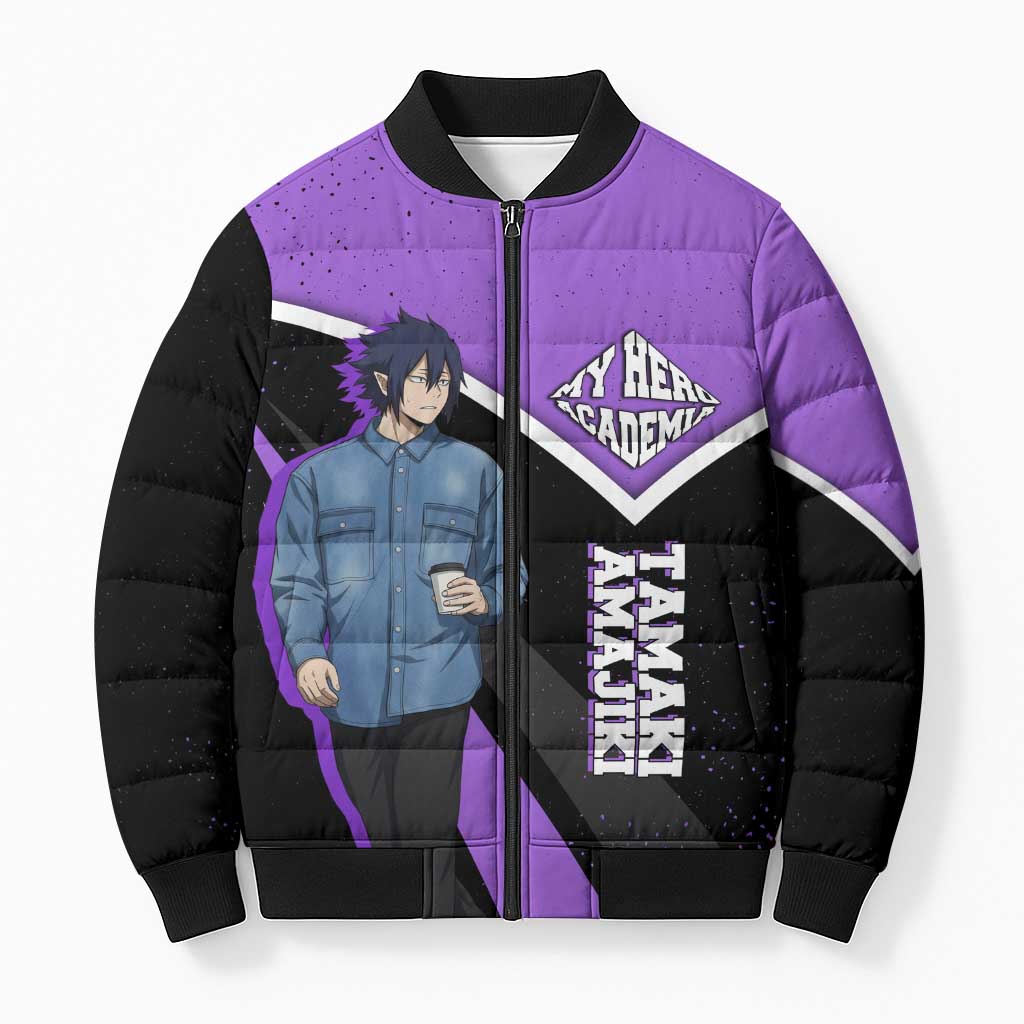 Tamaki Amajiki My Hero Academia Bomber Puffer Jacket Anime Grunge Splatter Graphic Style