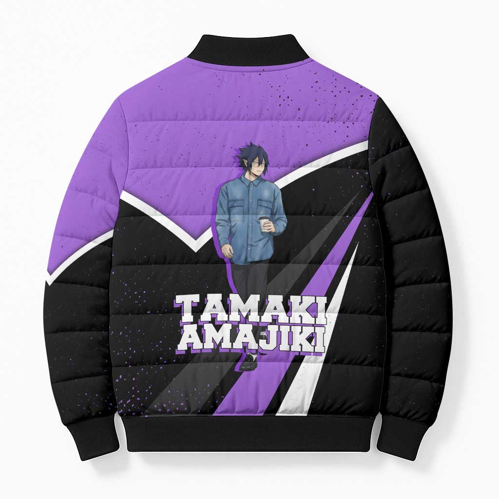 Tamaki Amajiki My Hero Academia Bomber Puffer Jacket Anime Grunge Splatter Graphic Style