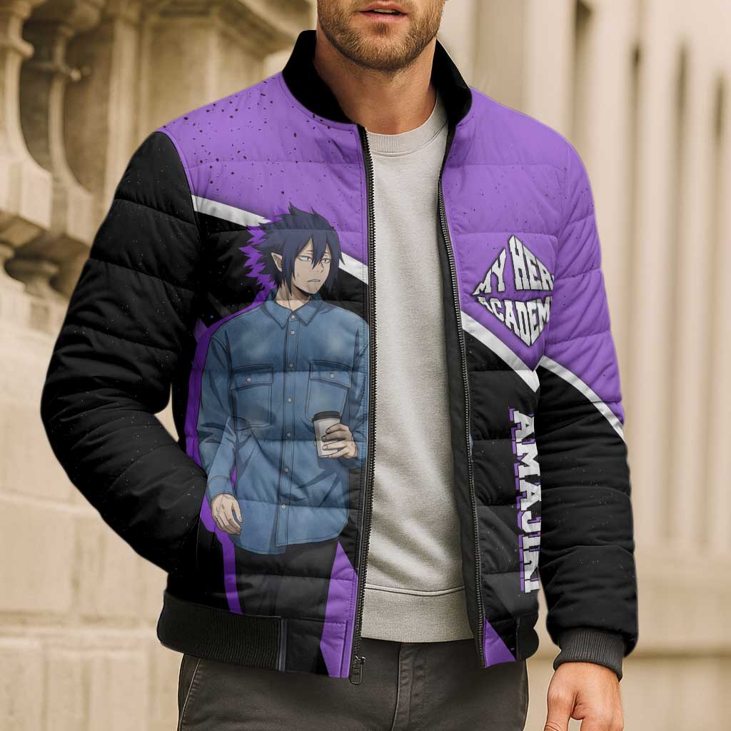 Tamaki Amajiki My Hero Academia Bomber Puffer Jacket Anime Grunge Splatter Graphic Style
