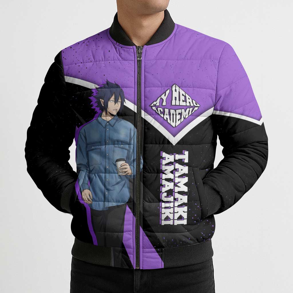 Tamaki Amajiki My Hero Academia Bomber Puffer Jacket Anime Grunge Splatter Graphic Style