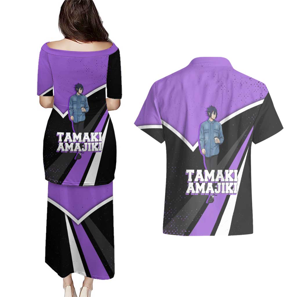 Tamaki Amajiki My Hero Academia Couples Matching Puletasi and Hawaiian Shirt Anime Grunge Splatter Graphic Style
