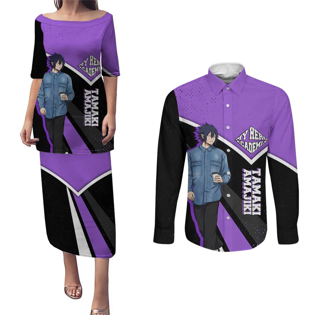 Tamaki Amajiki My Hero Academia Couples Matching Puletasi and Long Sleeve Button Shirt Anime Grunge Splatter Graphic Style