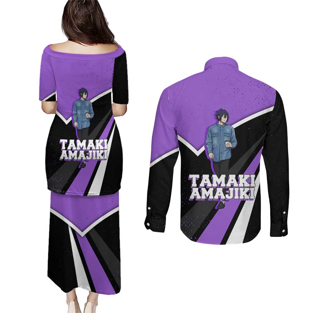 Tamaki Amajiki My Hero Academia Couples Matching Puletasi and Long Sleeve Button Shirt Anime Grunge Splatter Graphic Style