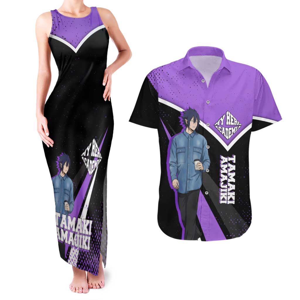 Tamaki Amajiki My Hero Academia Couples Matching Tank Maxi Dress and Hawaiian Shirt Anime Grunge Splatter Graphic Style