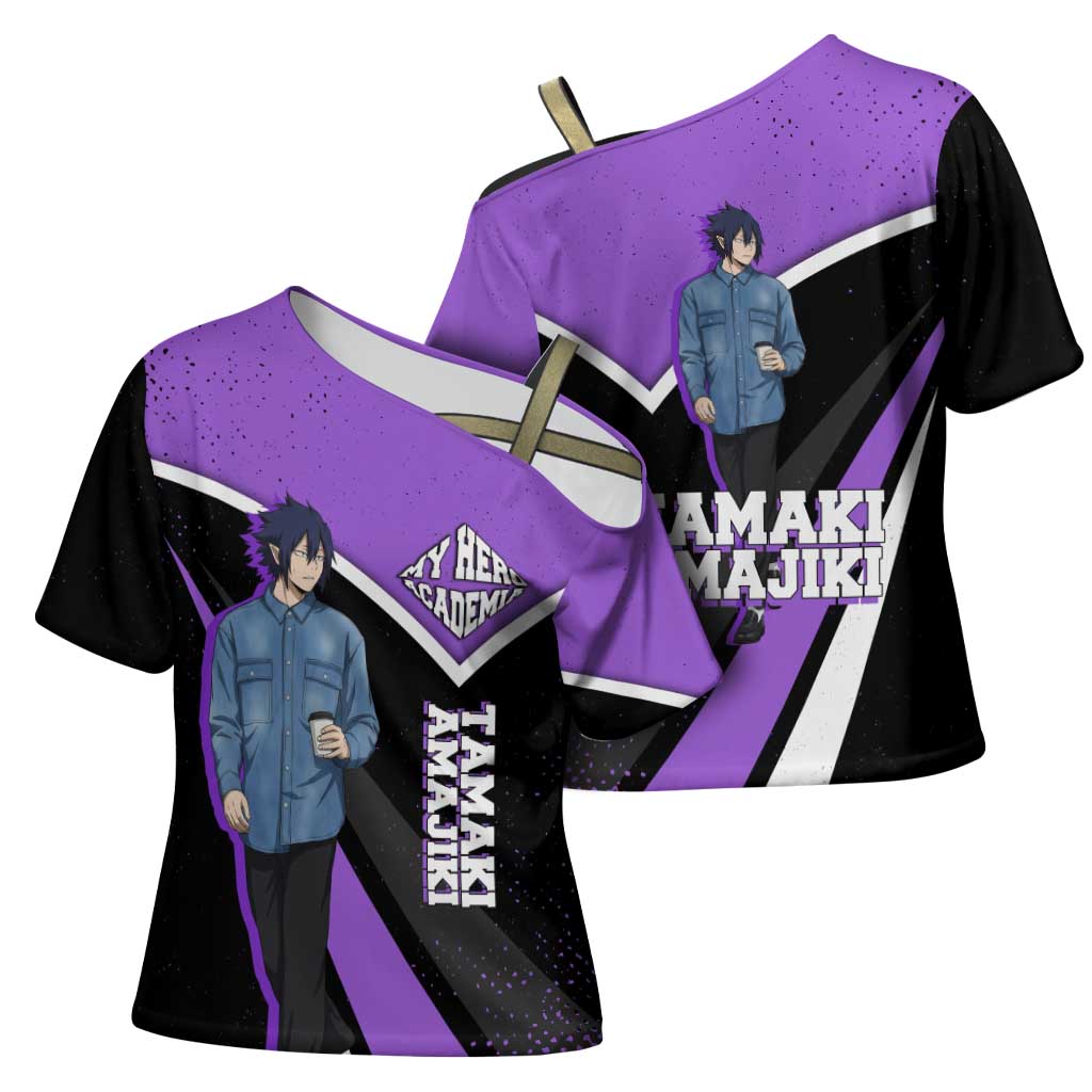 Tamaki Amajiki My Hero Academia Cross Shoulder Shirt Anime Grunge Splatter Graphic Style