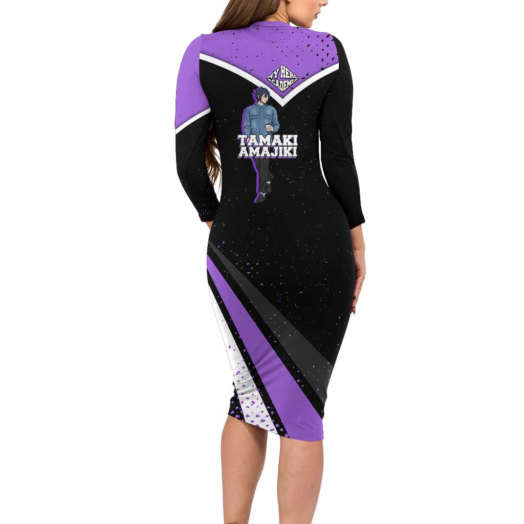 Tamaki Amajiki My Hero Academia Family Matching Long Sleeve Bodycon Dress and Hawaiian Shirt Anime Grunge Splatter Graphic Style