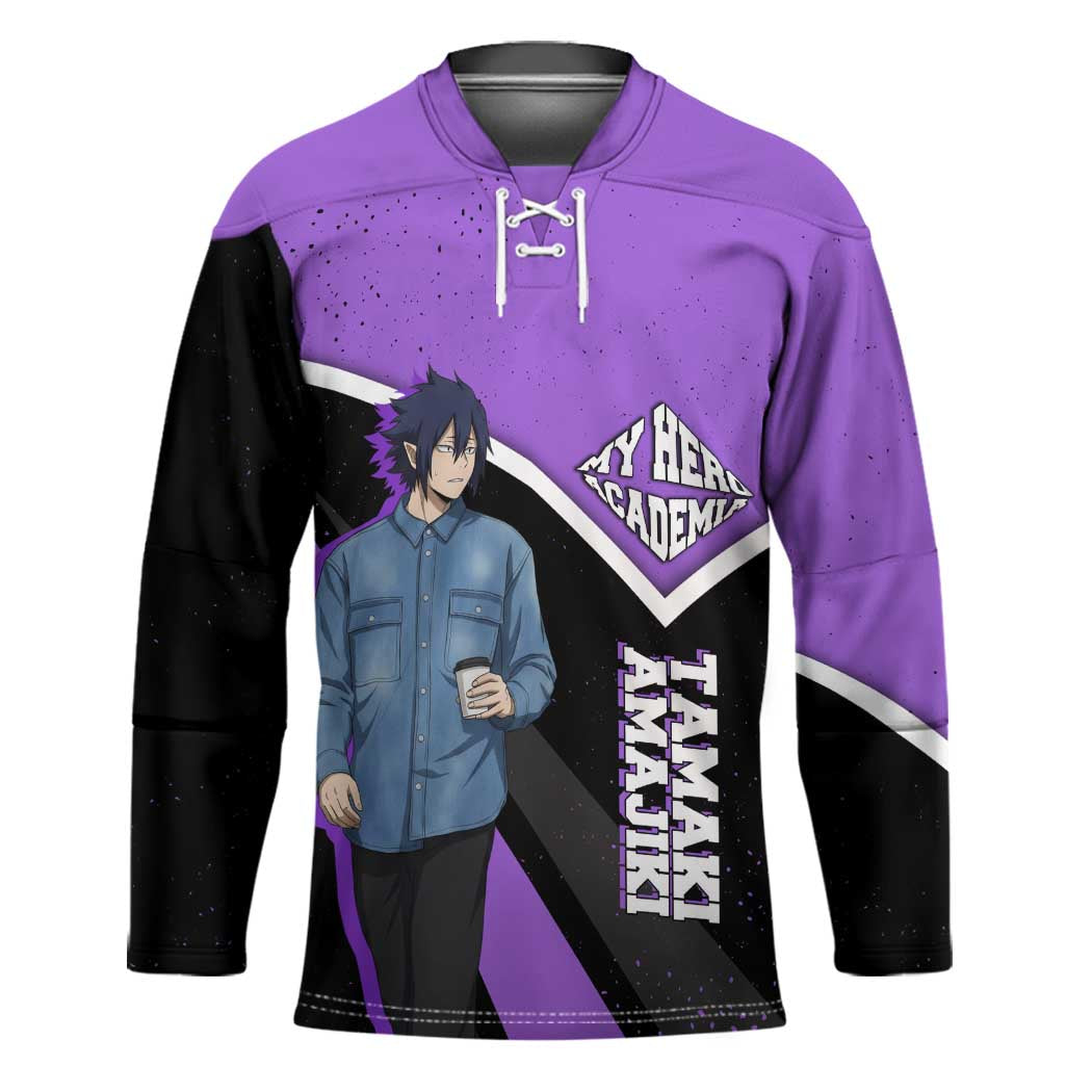 Tamaki Amajiki My Hero Academia Hockey Jersey Anime Grunge Splatter Graphic Style