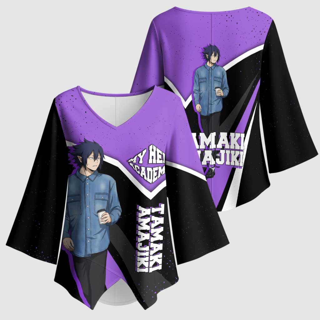 Tamaki Amajiki My Hero Academia Kimono Sleeve Blouse Anime Grunge Splatter Graphic Style