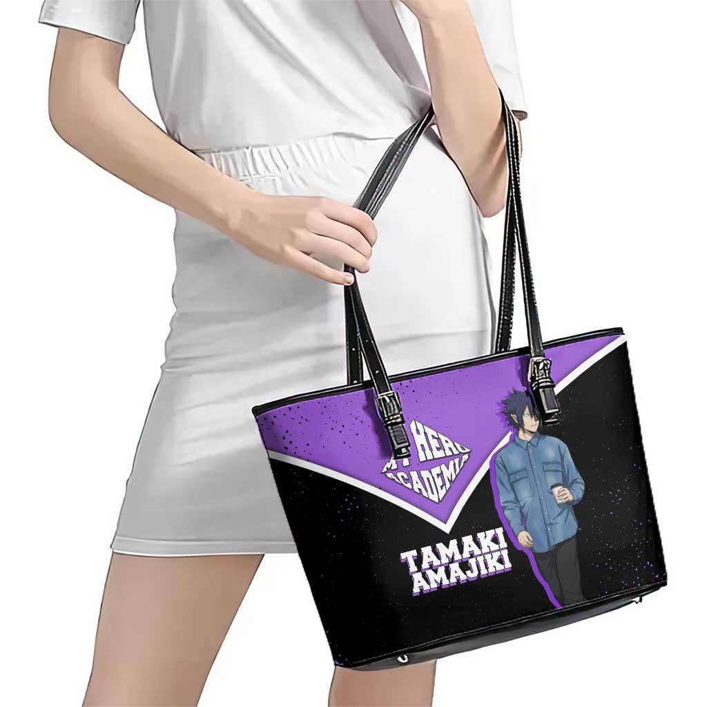 Tamaki Amajiki My Hero Academia Leather Tote Bag Anime Grunge Splatter Graphic Style
