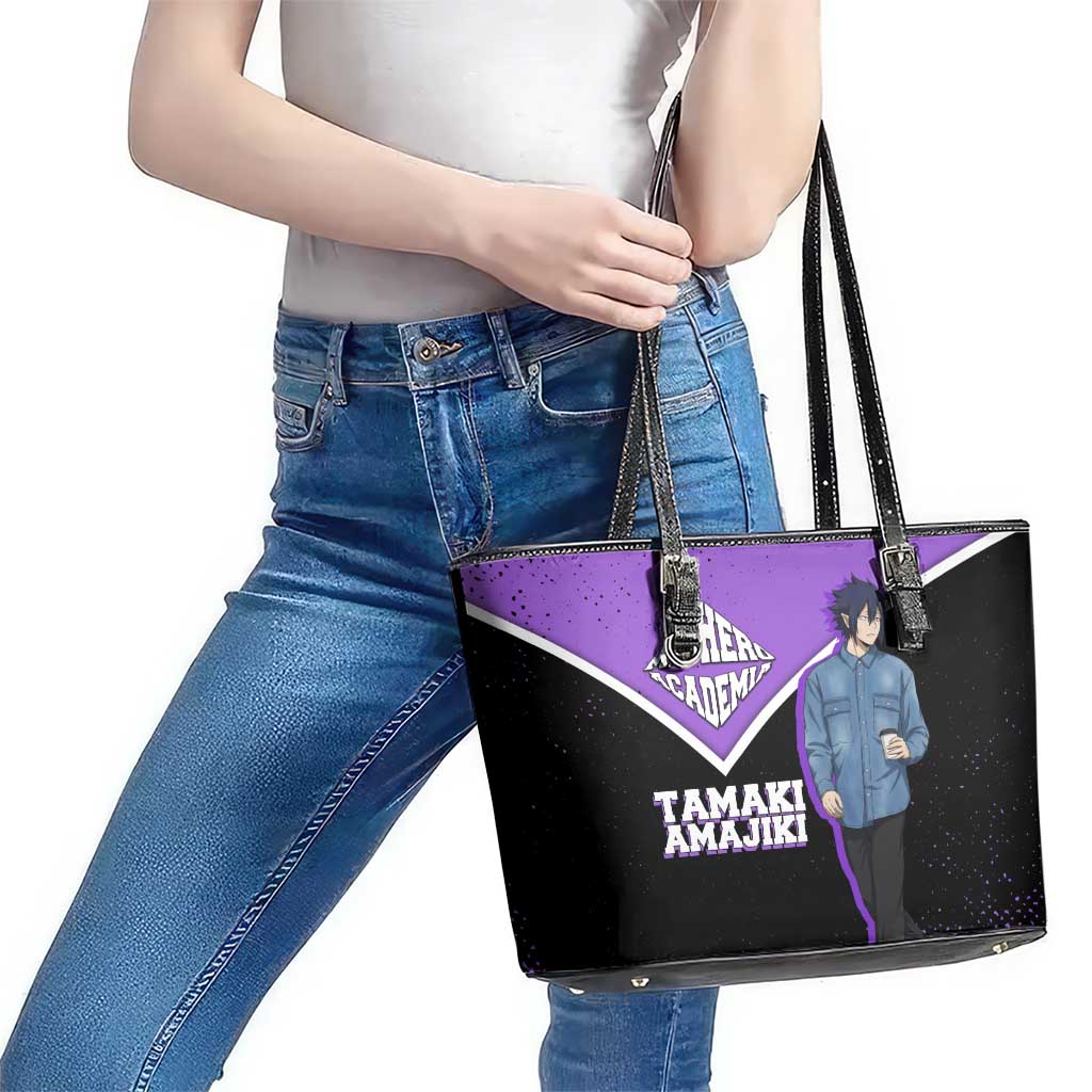 Tamaki Amajiki My Hero Academia Leather Tote Bag Anime Grunge Splatter Graphic Style
